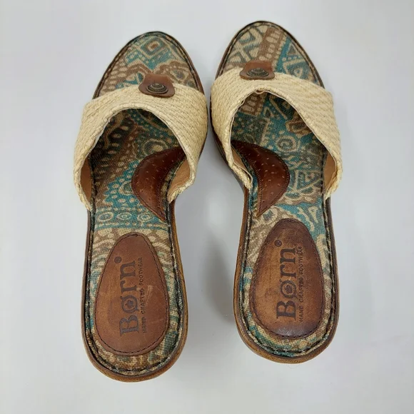 Born Tan and Brown Woven Wedges - Picture 5 of 13